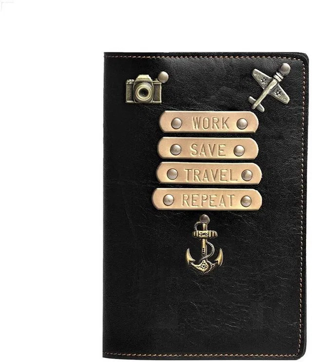 The Messy Corner Black Vegan Leather Unisex Passport Cover