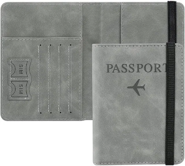 Sunayog RFID Travel Passport Cover Holder Wallet for Credit Card Boarding Pass & Ticket