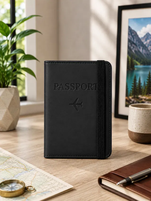 METRONAUT Men & Women Travel Black Artificial Leather Document Holder
