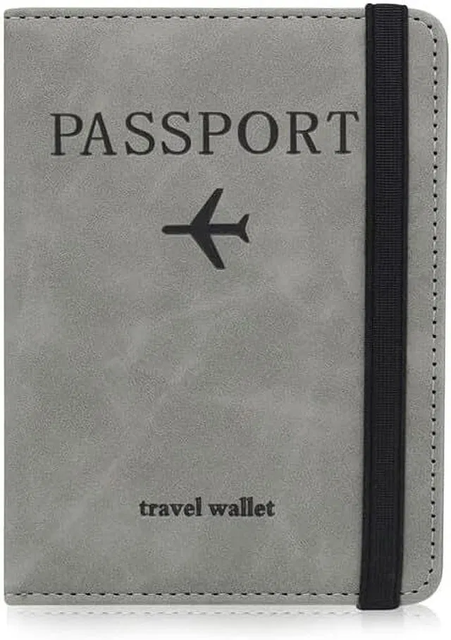 DITCAFOS PU Leather Travel Wallet RFID Passport Holder for Women and Men