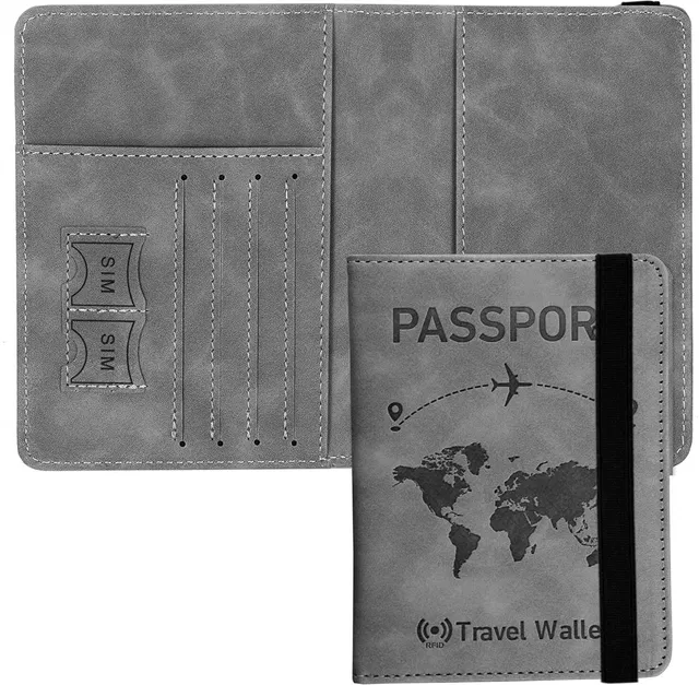 REVATAKG PU Leather Premium Travel Passport Cover With Wallet