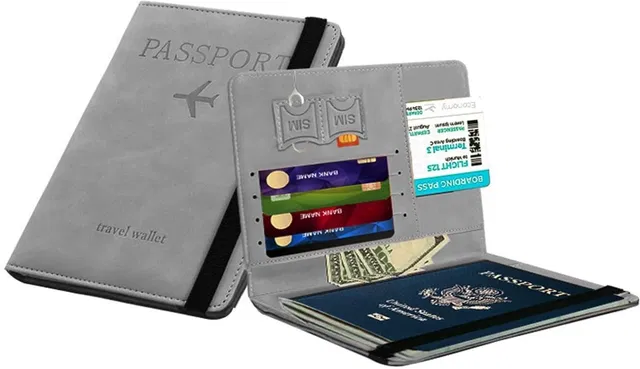 FLIPXEN Passport Holder Cover Wallet RFID Blocking PU Leather Travel Document Holder