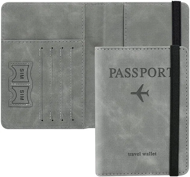 OXXIHOME Passport Cover Travel Wallet Organiser,PU Leather Travel Document Holder
