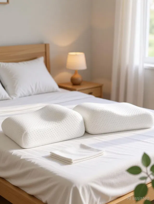 Wakefit Memory Foam Sleeping Pillow Pack of 2 Solid