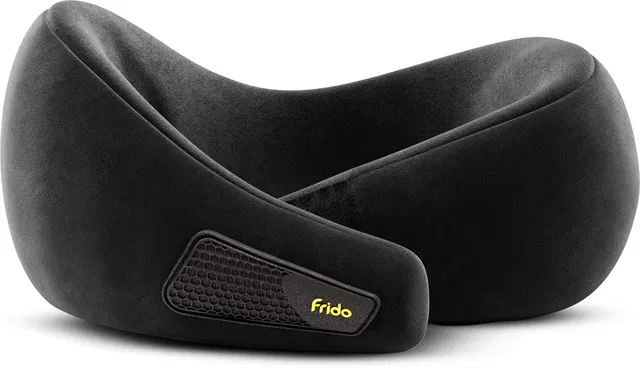 Frido Memory Foam Travel Pillow Pack of 1 Solid Travel Neck Pillow, 100% Hi-Per Foam, Lightweight Neck Support for Flight Travel