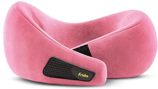 Frido Memory Foam Travel Pillow Pack of 1 Solid Travel Neck Pillow, 100% Hi-Per Foam, Lightweight Neck Support for Flight Travel