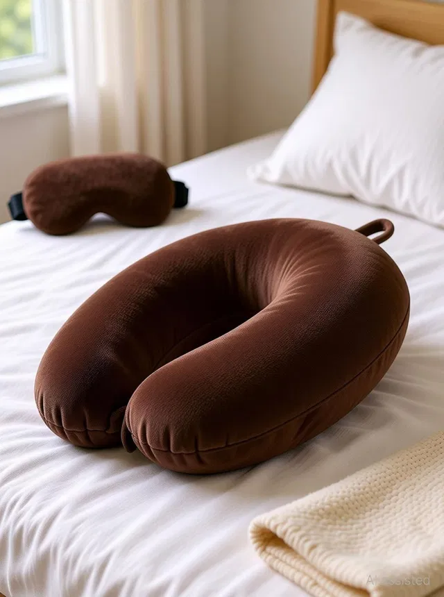 J S R Polyester Fibre Travel Pillow Pack of 1 Abstract Fashion
