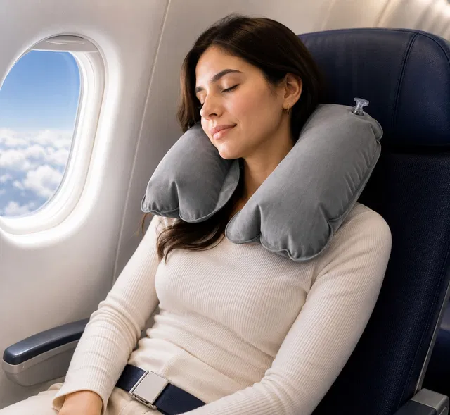 Suryastores Air Travel Pillow Pack of 2 Solid