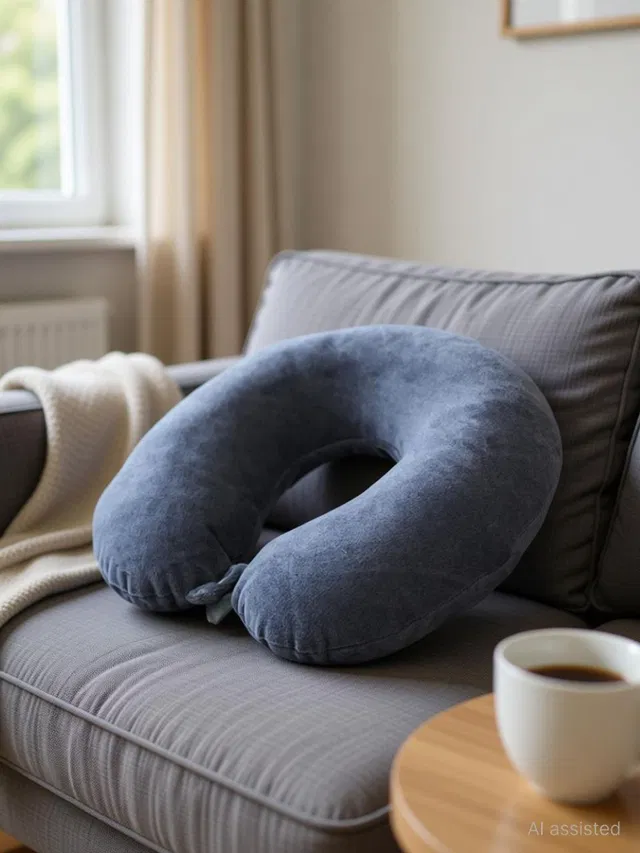 J S R Polyester Fibre Travel Pillow Pack of 1 Abstract Fashion