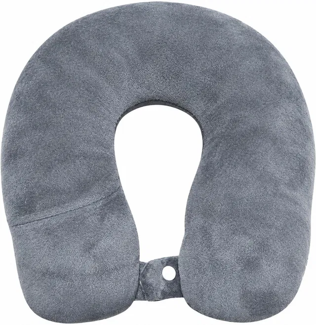 Mijan Textile Memory Foam Travel Pillow Pack of 1 Solid