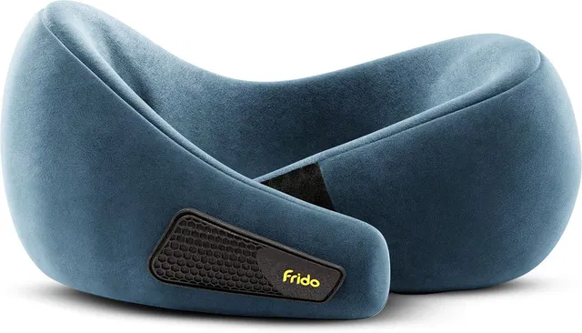 Frido Memory Foam Travel Pillow Pack of 1 Solid Travel Neck Pillow, 100% Hi-Per Foam, Lightweight Neck Support for Flight Travel