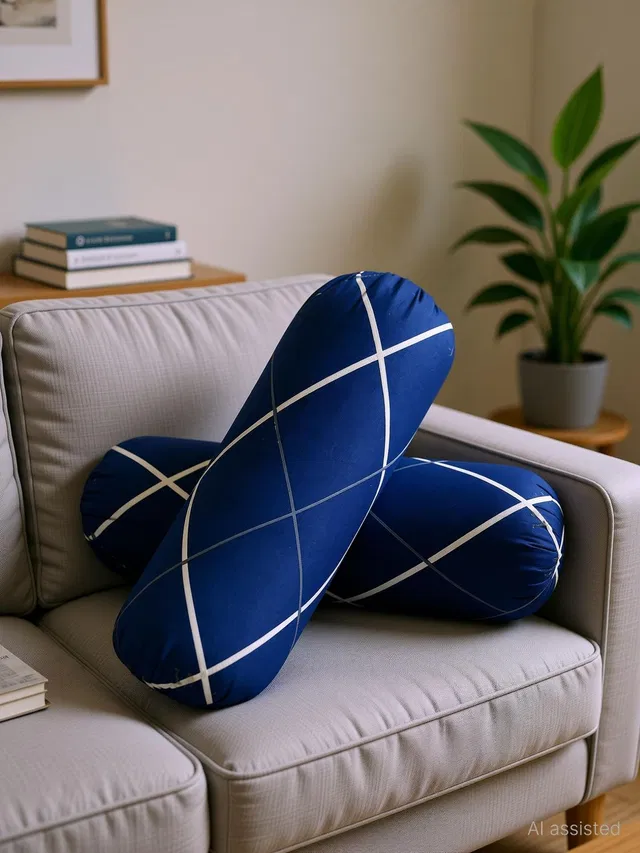 ACTOS Microfibre Bolster Pack of 2 Geometric Round