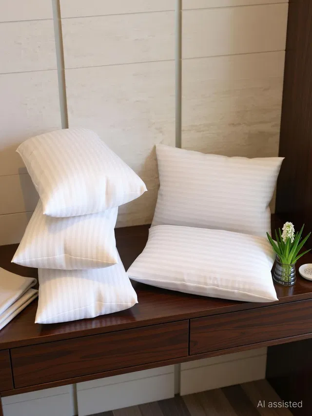 LA VERNE Microfibre Sleeping Pillow Pack of 5 Stripes
