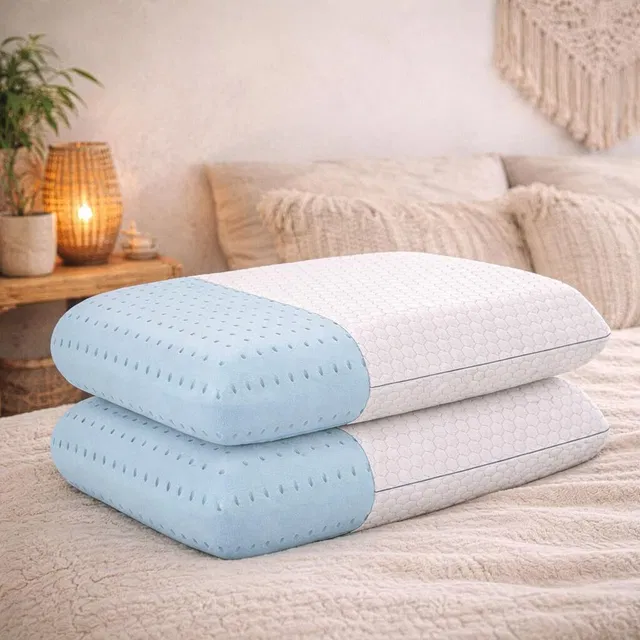 LA VERNE Memory Foam Sleeping Pillow Pack of 2 Geometric Luxury