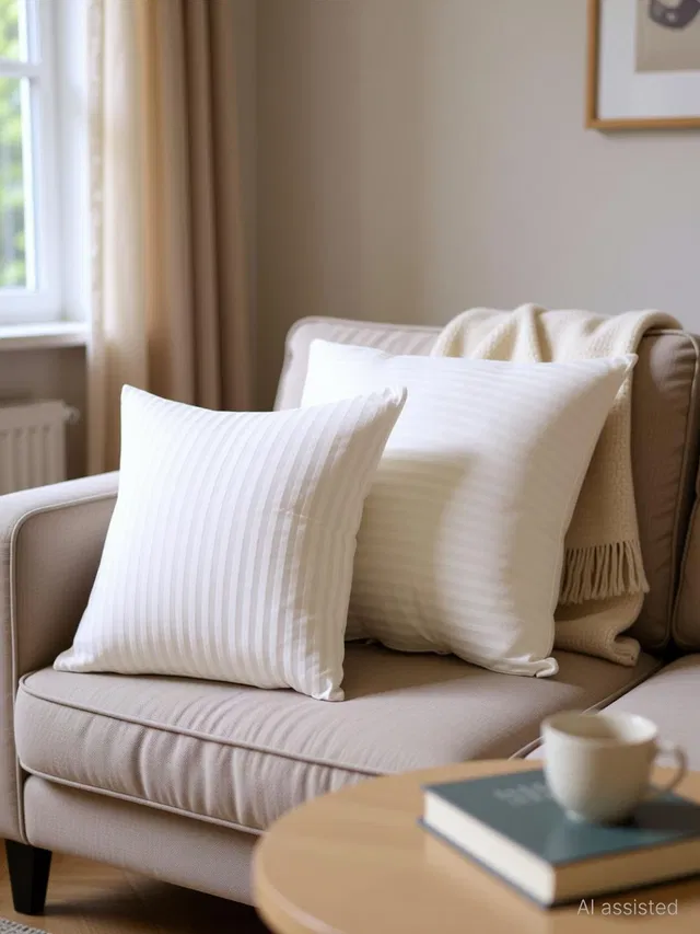 LA VERNE Microfibre Cushion Pack of 2 Stripes