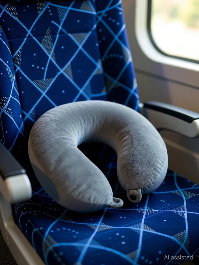 Sleepsia Microfibre Travel Pillow Pack of 1 Solid Velvet Neck Travel Pillow I Travel Pillow for Long Road Trips and Flights -