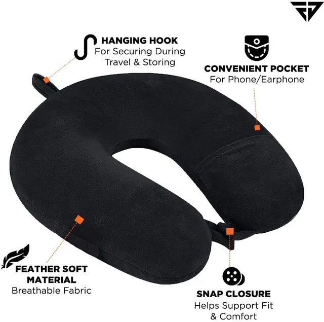 YASHTU Microfibre Travel Pillow Pack of 1 Solid u- Shape