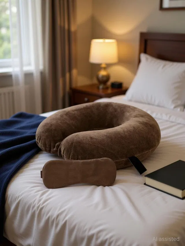 J S R Polyester Fibre Travel Pillow Pack of 1 Abstract Fashion