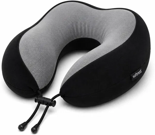 SOFTREST Memory Foam Travel Pillow Pack of 1 Solid