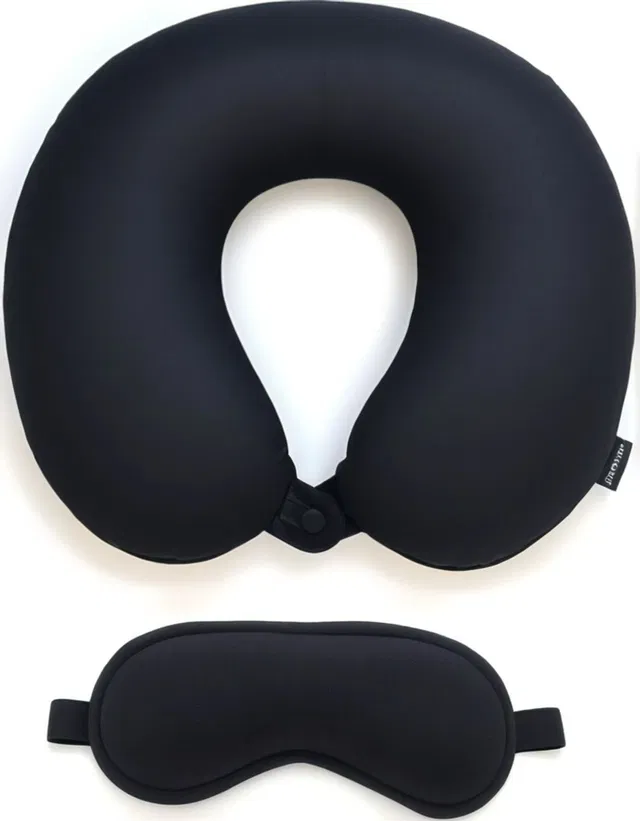 KarmaKasa Polyester Fibre Travel Pillow Pack of 2 Solid Travel Series