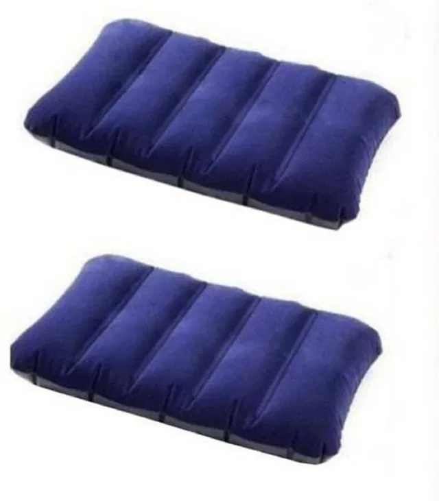 Radhe Hub Polyester Fibre Travel Pillow Pack of 2 Solid HD 005