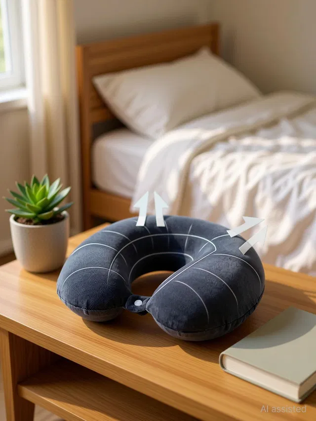 Anika Collections Ball Fibre Travel Pillow Pack of 1 Solid
