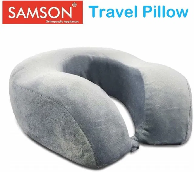 SAMSON Foam Travel Pillow Pack of 1 Solid Orthopaedic Neck and Back Support