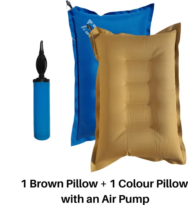 pmsquare Polyester Fibre Travel Pillow Pack of 2 Solid