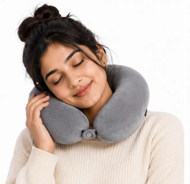 Gauritoys Cotton Travel Pillow Pack of 1 Solid