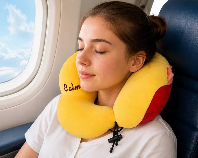 JAISWAL ENTERPRISES Polyester Fibre Travel Pillow Pack of 1 Nature TRAVELING