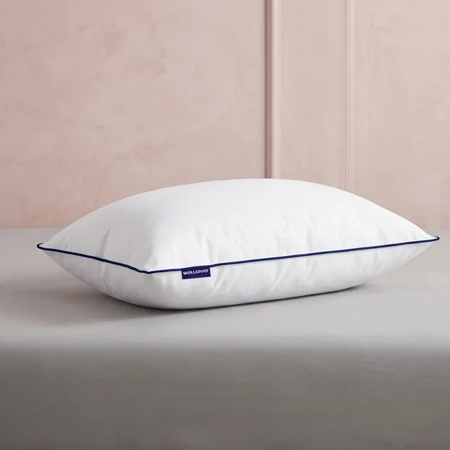 WELLGIVER Microfibre Sleeping Pillow Pack of 1 Solid Ultra Soft Bed Pillow for Sleeping, 41x61 cm, Soft & Fluffy, with Inner Cover
