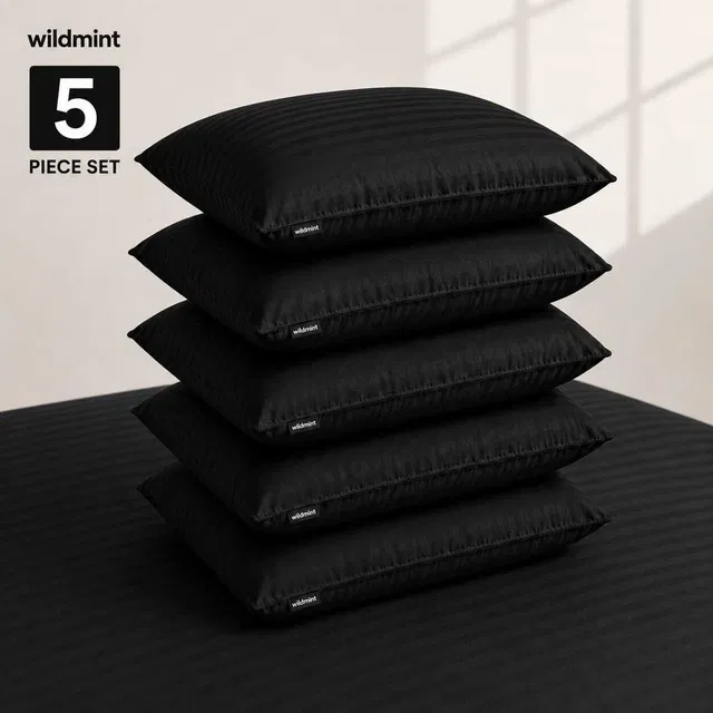 WILD MINT Microfibre Sleeping Pillow Pack of 5 Stripes WILDMINT PREMIUM SLEEPING PILLOW