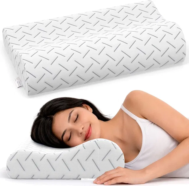MY ARMOR Memory Foam Sleeping Pillow Pack of 1 Geometric Cervical Pillow for Neck Pain, Orthopedic Memory Foam Pillow for Sleeping