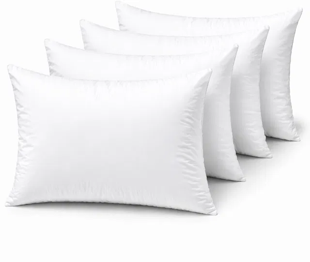 DALUCI Microfibre Sleeping Pillow Pack of 4 Solid Soft Pillows for Sleeping Fluffy Bed Pillows for Bed