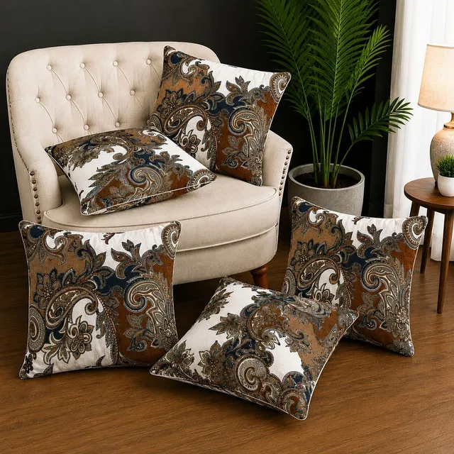 BHEBHA Microfibre Cushion Pack of 5 Solid