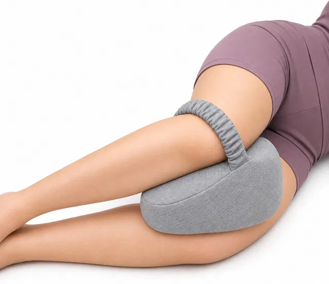 HOMBOX Memory Foam Orthopaedic Pillow Pack of 1 Solid Knee Pillow (Dil Shape)