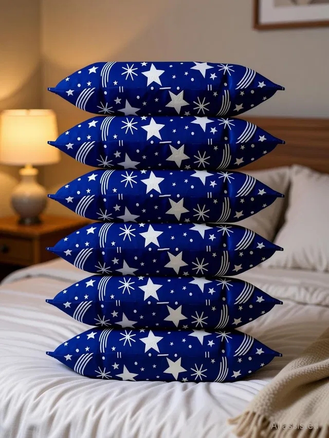 Navi collection Microfibre Sleeping Pillow Pack of 6 Abstract