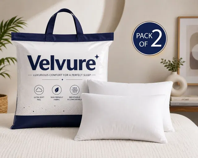 velvure Microfibre Sleeping Pillow Pack of 2 Solid