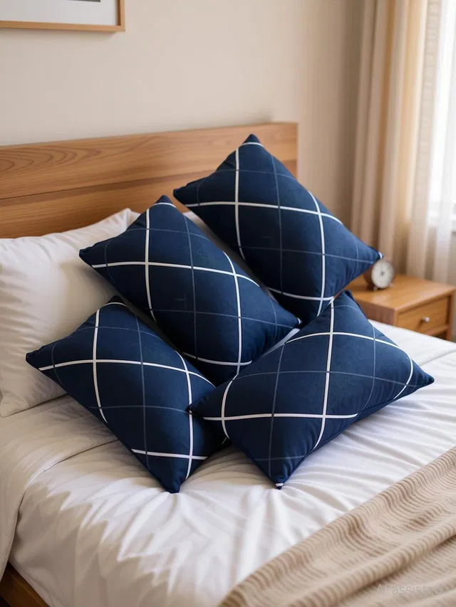 STOMIA Polyester Fibre Sleeping Pillow Pack of 4 Solid Pack Of 4 pillows