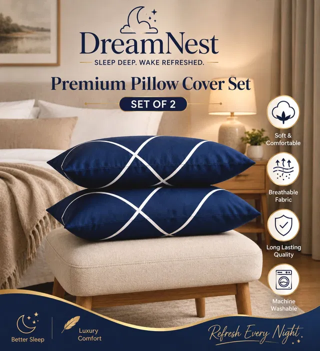 DreamNest Microfibre Sleeping Pillow Pack of 2 Abstract Luxury