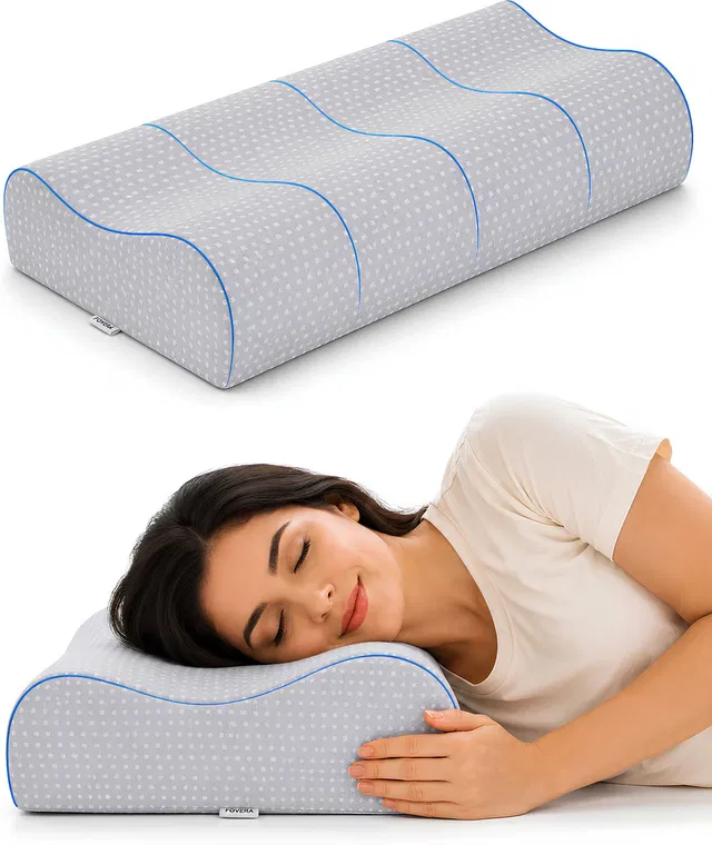 FOVERA Memory Foam Cervical Pack of 1 Solid Cervical Pillow for Neck & Shoulder Pain Relief