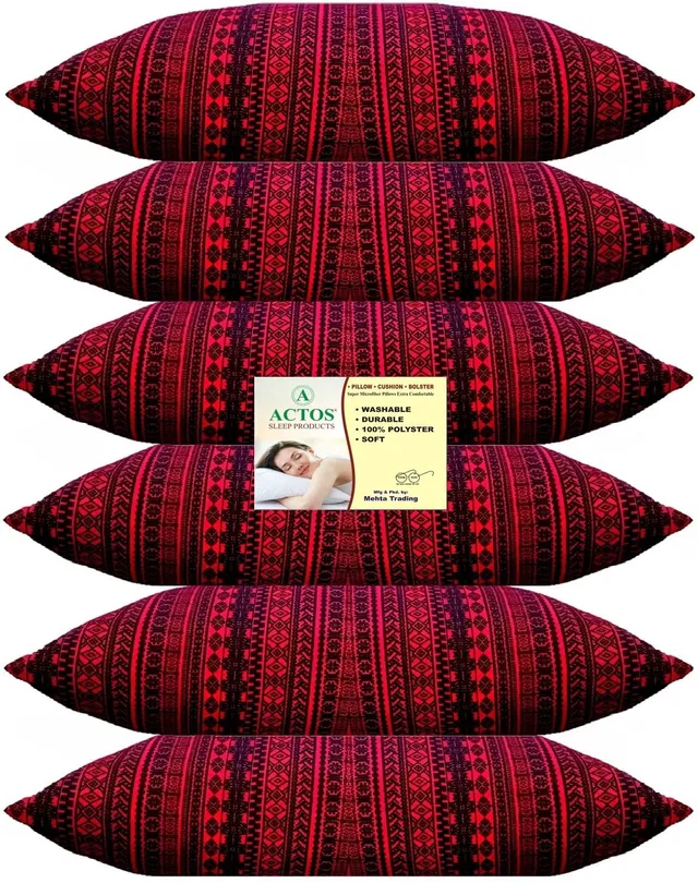 ACTOS Microfibre Sleeping Pillow Pack of 6 Abstract