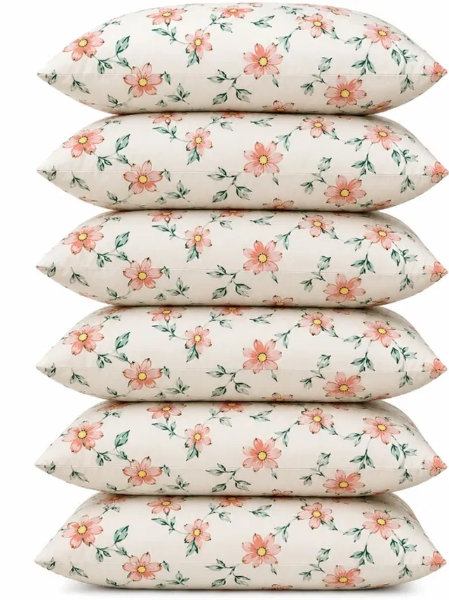 Sifflex Polyester Fibre Sleeping Pillow Pack of 6 Floral Luxury