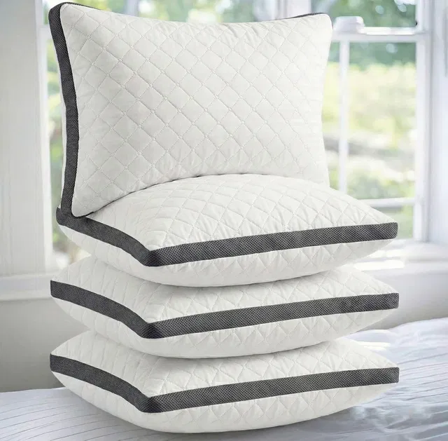 AYKA Microfibre Sleeping Pillow Pack of 4 Solid Soft Microfiber Pillows