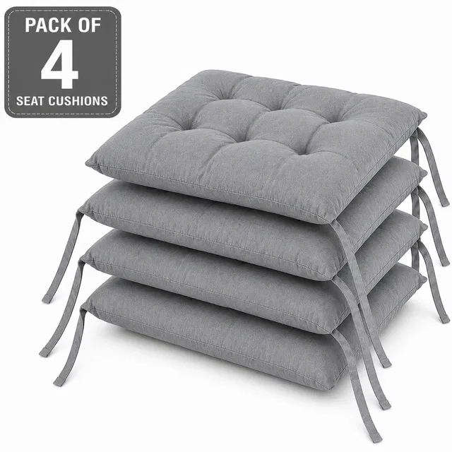 BHEBHA Microfibre Chair Pad Pack of 4 Solid