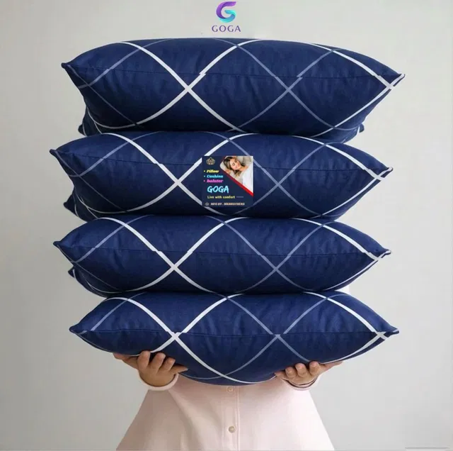 GOGA Cotton Sleeping Pillow Pack of 4 Solid LUXURY