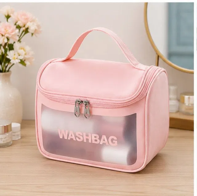 ALAXVA Travel Ease Transparent Makeup, Skincare & Travel Essentials Toiletry Kit(WHITE) Travel Toiletry Kit