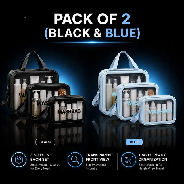 Bagwala Compact Cosmetic Travel Bag with Neat Compartment Layout for Beauty and Grooming Travel Toiletry Kit