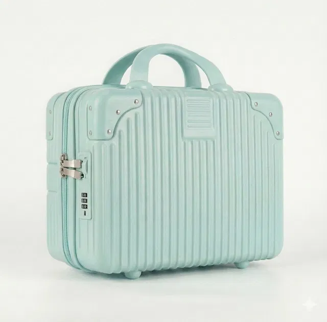 FLERCISA Premium Rose Gold Hard-Shell Vanity Case Portable Makeup Travel Suitcase Travel Toiletry Kit