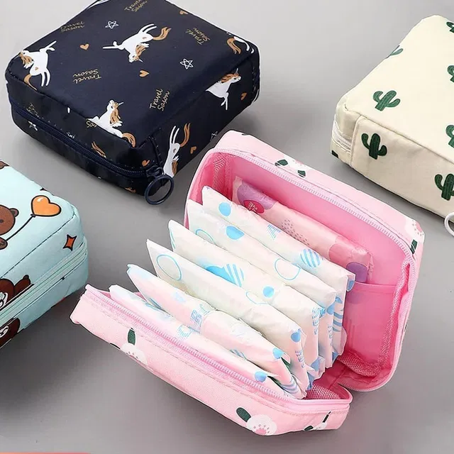 ENNAYOU Multipurpose Small Pouch for Women & Girls | Sanitary Napkin Storage Bag Travel Toiletry Kit
